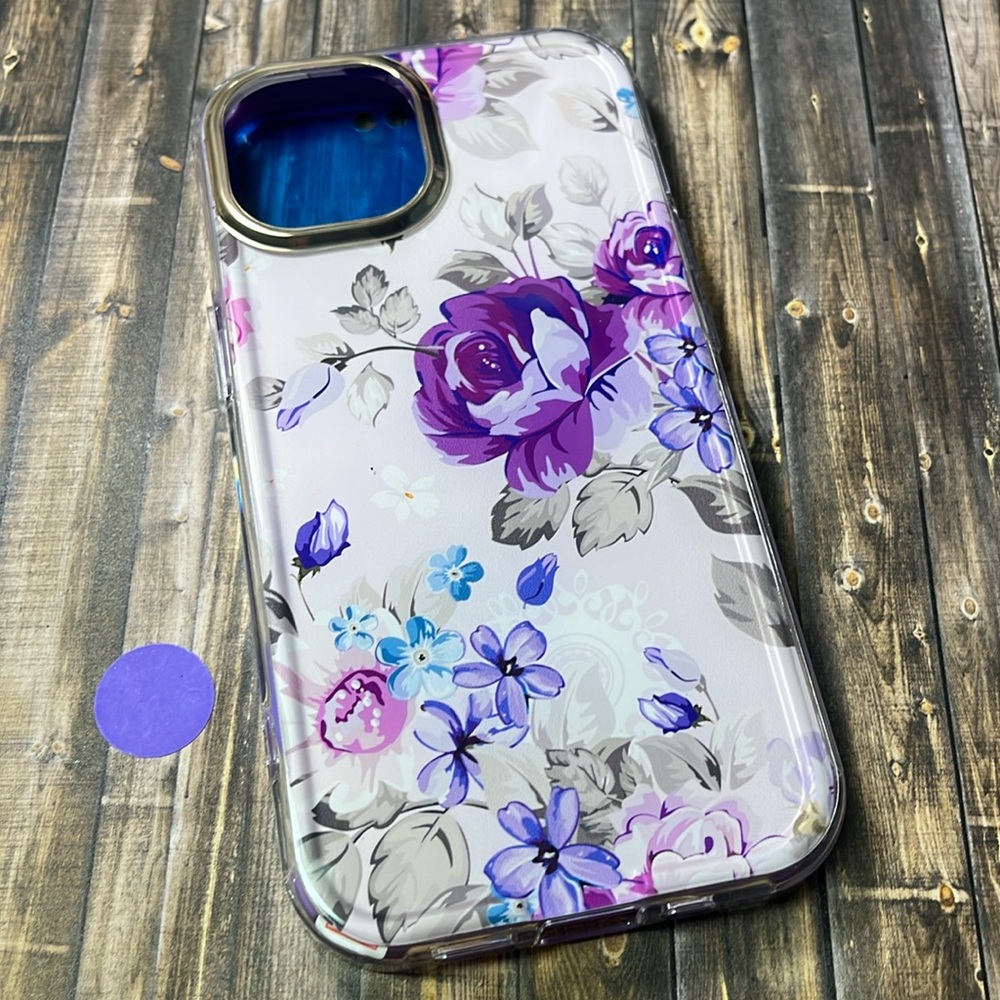 5for$10 Pink And Purple Roses Transparent Full Body 360 Phone Case NWT